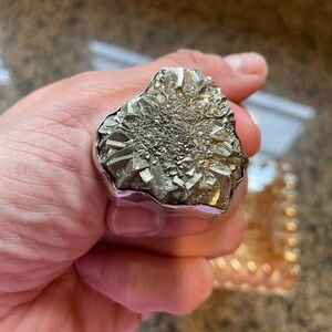 Charles Albert Fine Sterling Silver Pyrite Ring